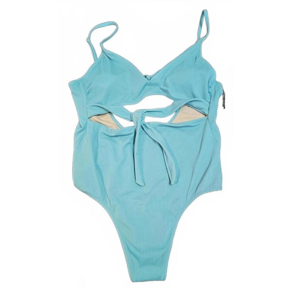 Shade Shore Womens XL One Piece Swimsuit Lined Front Cut Out NWT